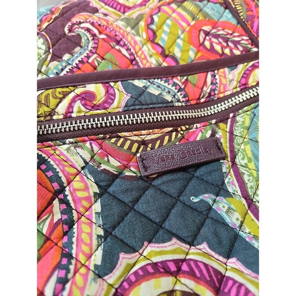 VERA BRADLEY Heirloom Paisley Weekender & Hadley Set Of 2 Brown Blue Red Exc - Picture 10 of 11